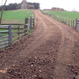 Thanks to landowners Lothian Estates for the new road